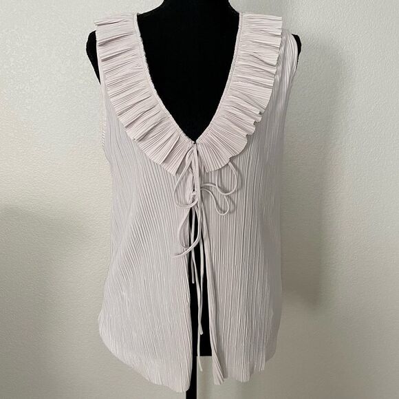 NWT Zara Pleated Ruffle Top - Picture 1 of 8